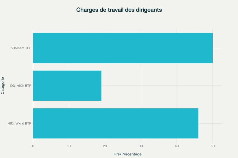 Charges de travail hebdomadaires des dirigeants TPE et artisans BTP